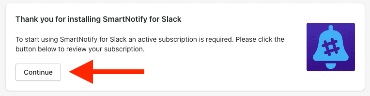 Screenshot of SmartNotify for Slack trial offer